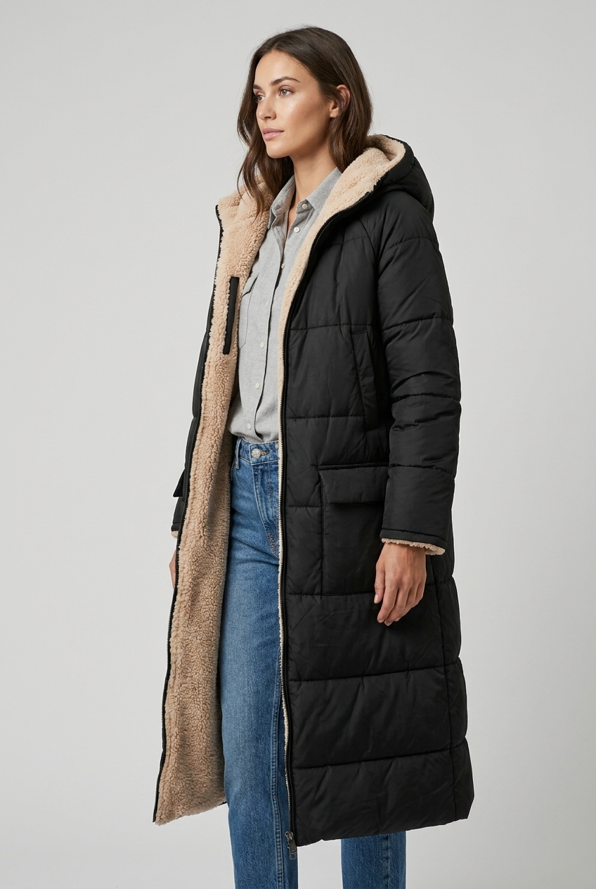 Harper | Damen Langer Winterjacke mit Kapuze