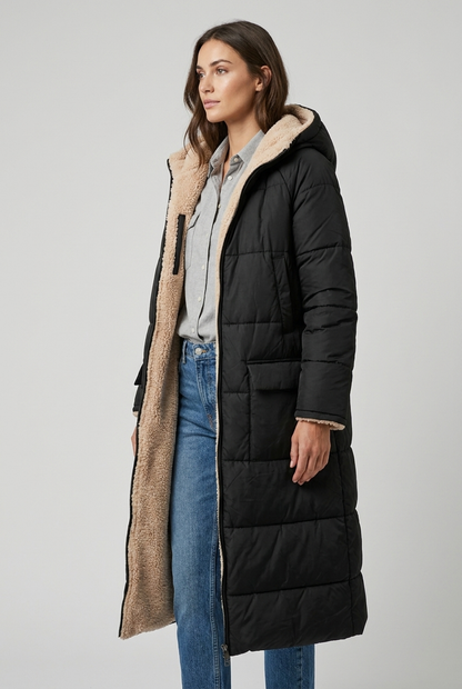 Harper | Damen Langer Winterjacke mit Kapuze