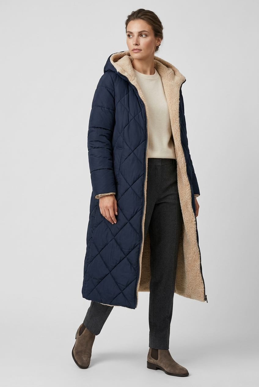 Harper | Damen Langer Winterjacke mit Kapuze