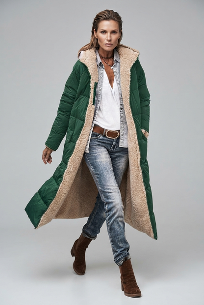 Harper | Damen Langer Winterjacke mit Kapuze