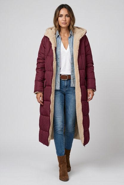 Harper | Damen Langer Winterjacke mit Kapuze