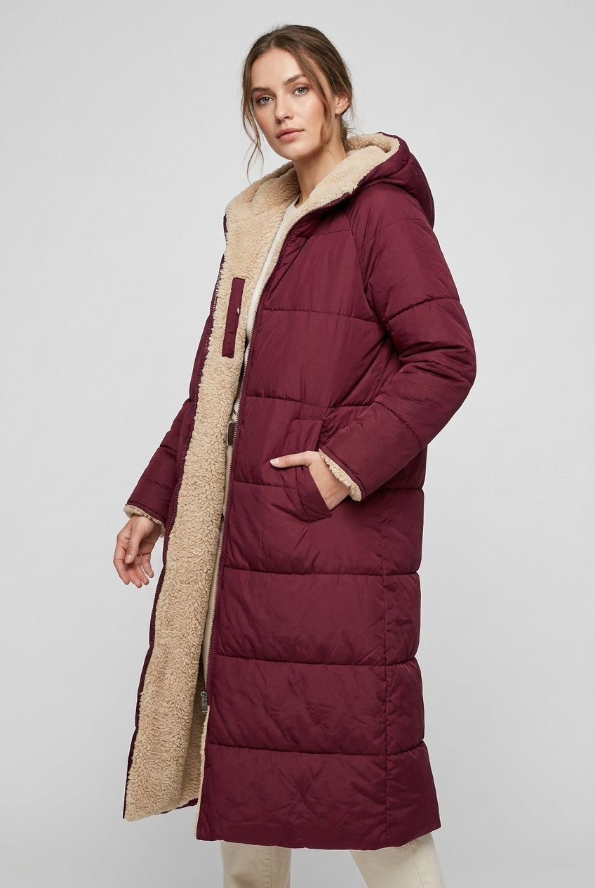 Harper | Damen Langer Winterjacke mit Kapuze