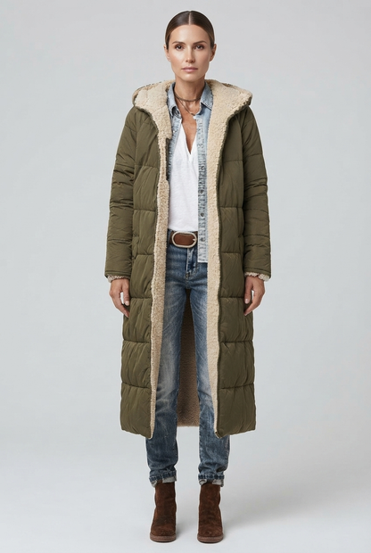Harper | Damen Langer Winterjacke mit Kapuze