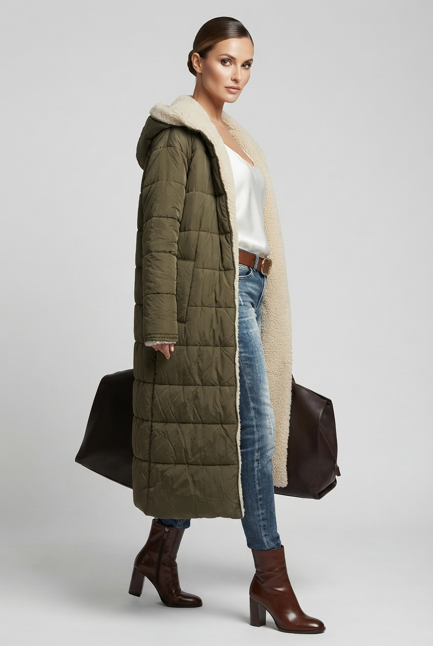 Harper | Damen Langer Winterjacke mit Kapuze
