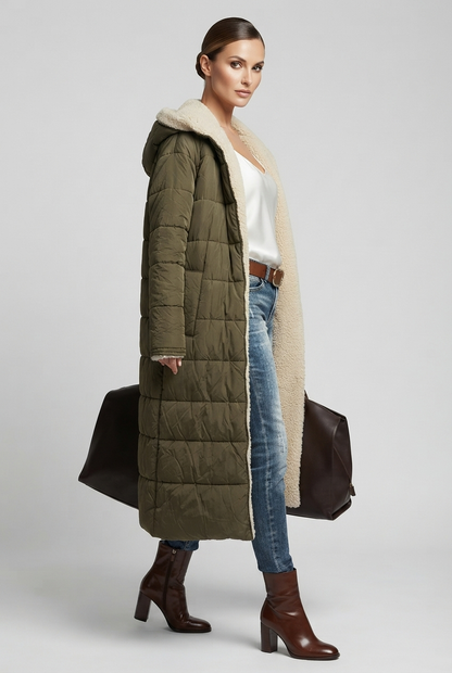 Harper | Damen Langer Winterjacke mit Kapuze