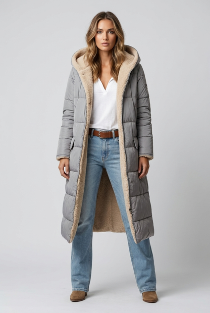 Harper | Damen Langer Winterjacke mit Kapuze