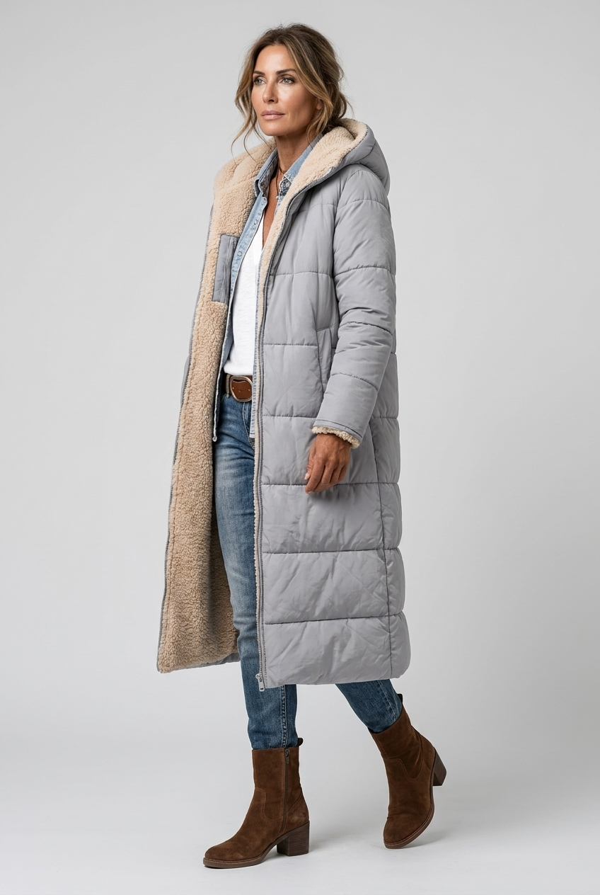Harper | Damen Langer Winterjacke mit Kapuze