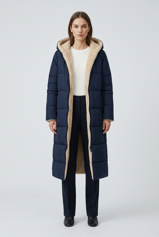 Harper | Damen Langer Winterjacke mit Kapuze