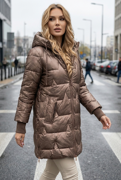 Olivia | Damen Langer Winter Daunenjacke
