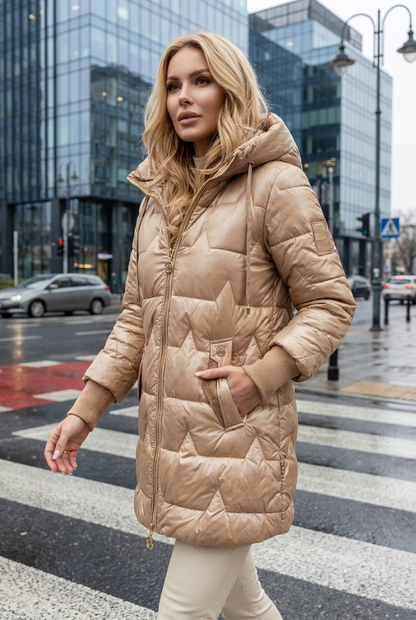 Olivia | Damen Langer Winter Daunenjacke