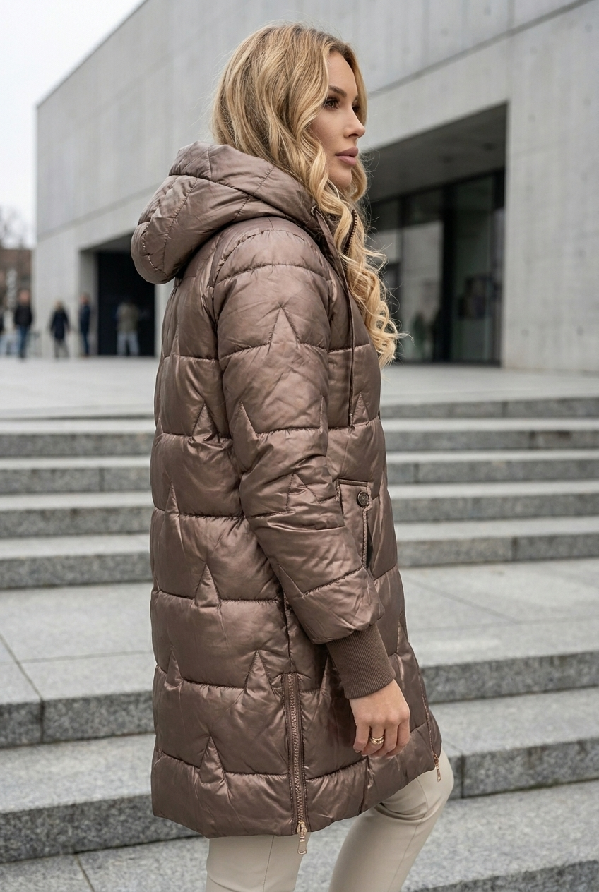 Olivia | Damen Langer Winter Daunenjacke