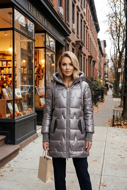 Olivia | Damen Langer Winter Daunenjacke