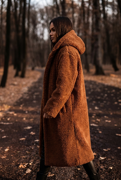 Sophia | Damen Langer Teddy Winterjacke