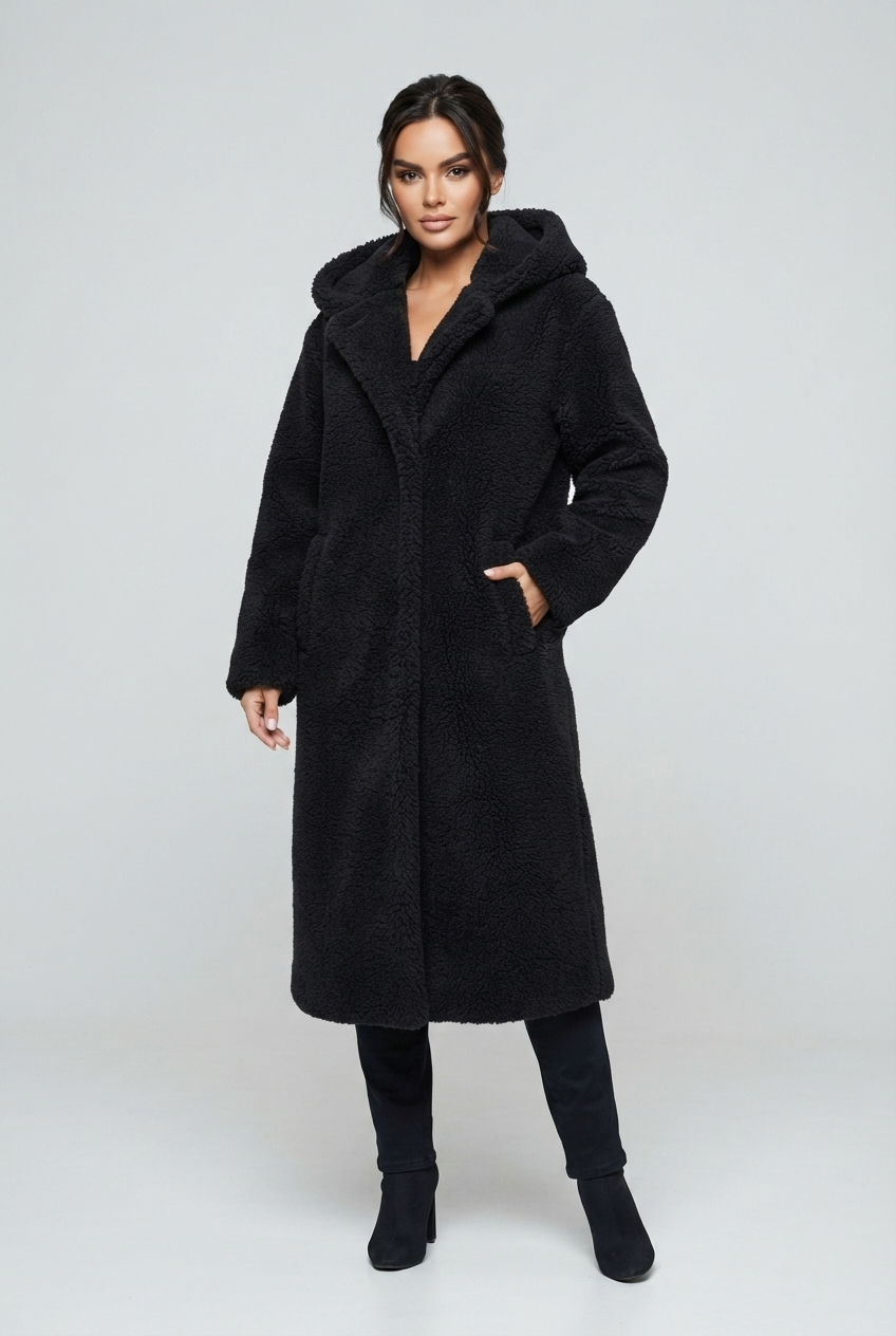 Sophia | Damen Langer Teddy Winterjacke