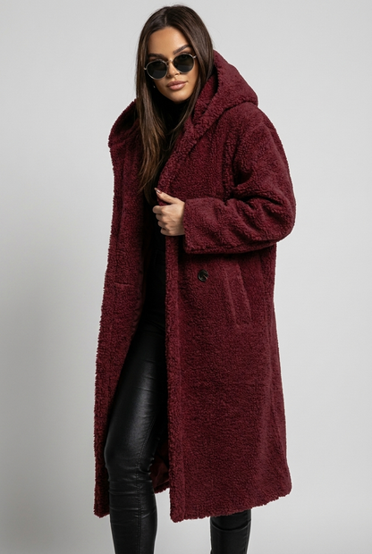 Sophia | Damen Langer Teddy Winterjacke