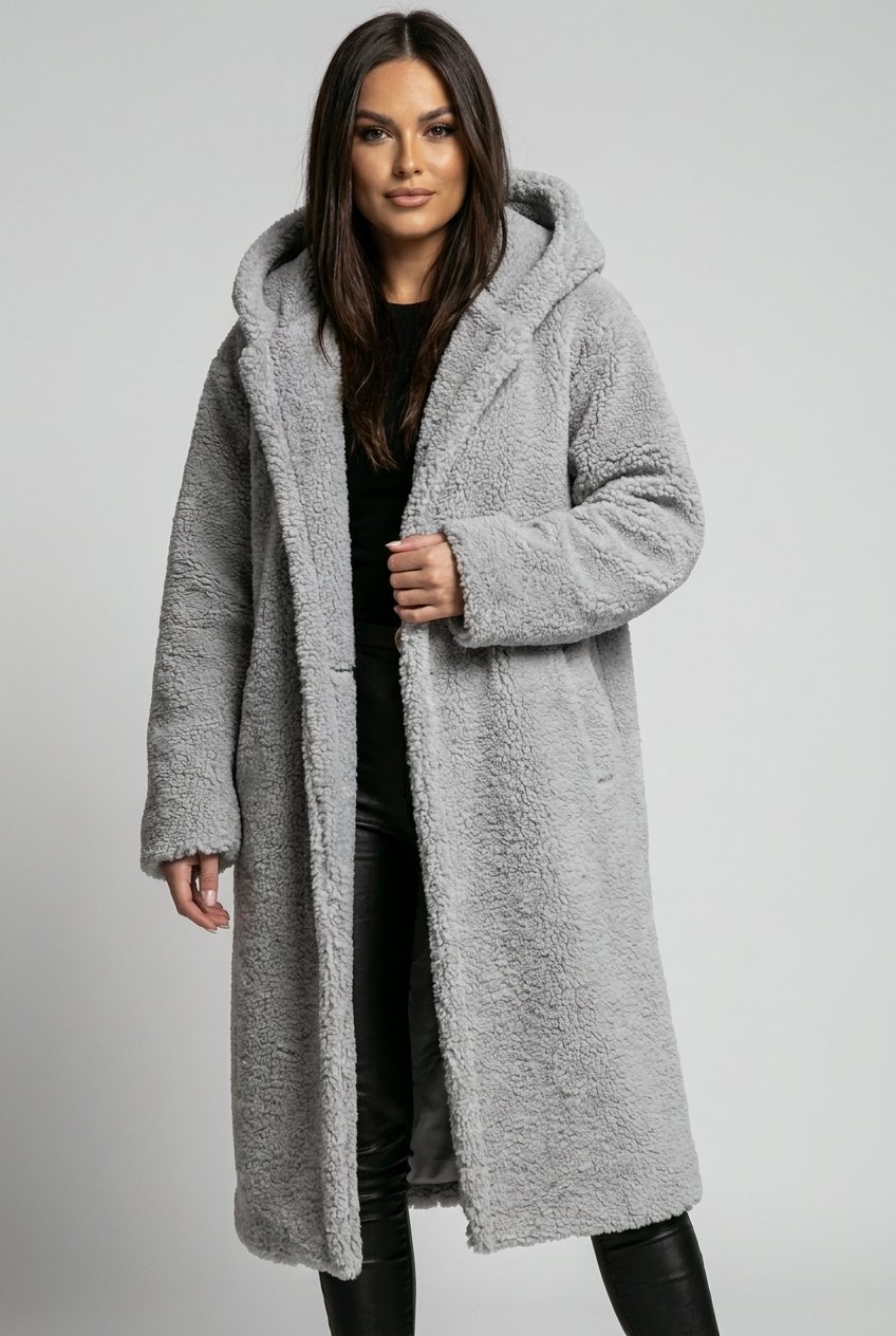 Sophia | Damen Langer Teddy Winterjacke