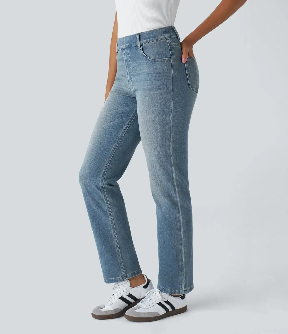 Yara | Damen Bequeme Stretch Jeans gerade geschnitten