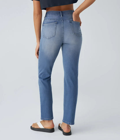 Yara | Damen Bequeme Stretch Jeans gerade geschnitten